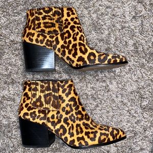 1. State Jerome Leopard Calf Hair Booties